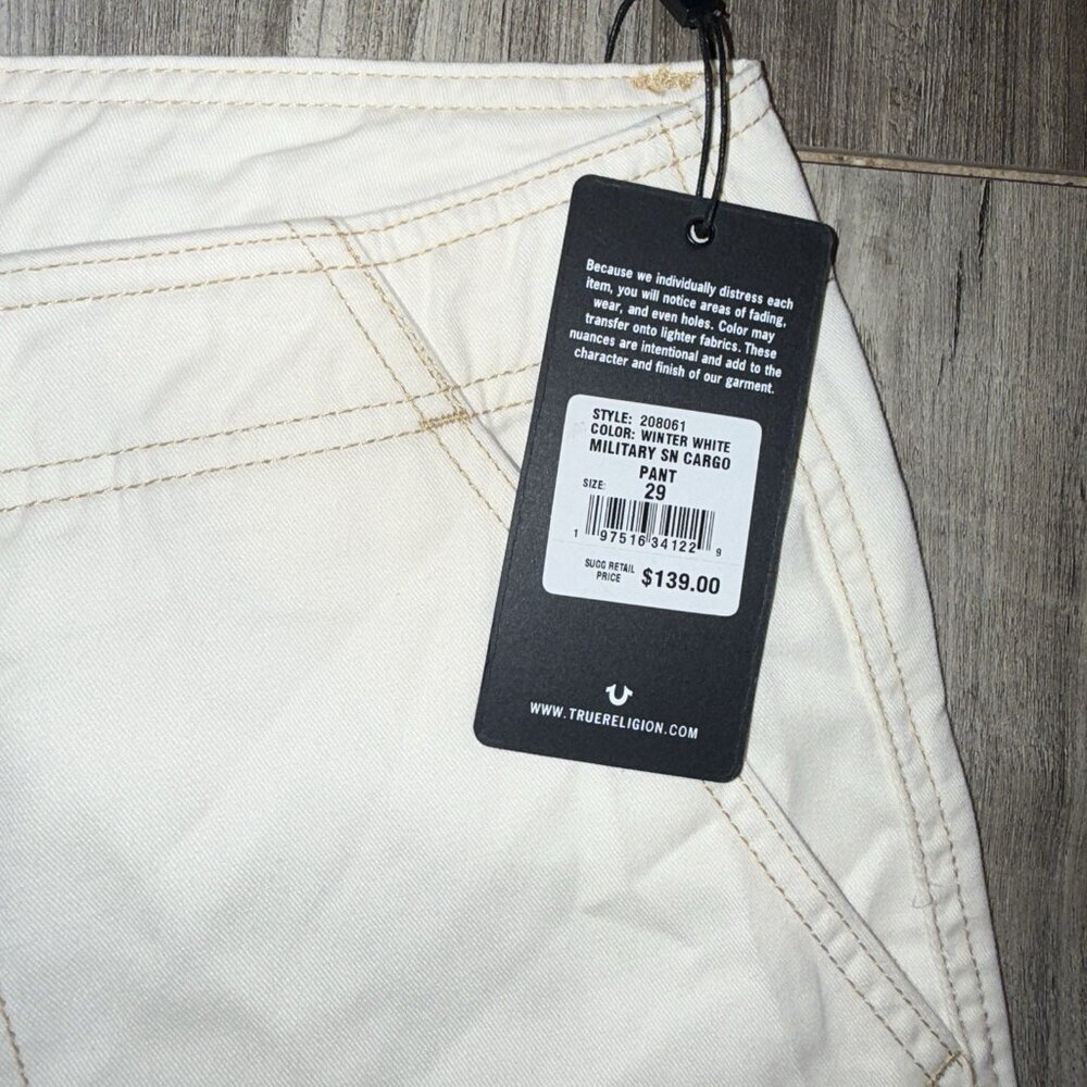 True Religion Military SN Cargo Pants Size 29 Winter White MSRP $139 NWT Womens - Picture 4 of 11